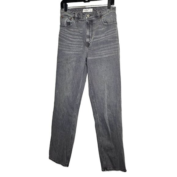 Abercrombie & Fitch Women's 90s Straight Ultra High Rise Jeans 28/6 Long Gray - Picture 1 of 16